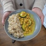 rice and vegetable yellow curry